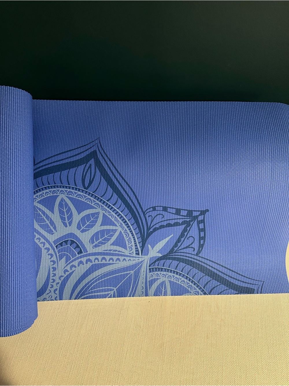 Blue Patterned Yoga Mat
